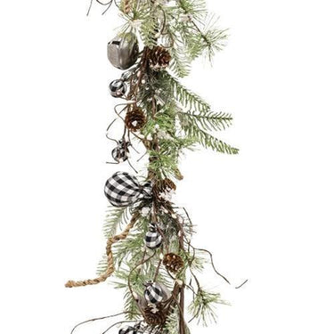 Black & White Country Gingham Bells Garland - The Fox Decor